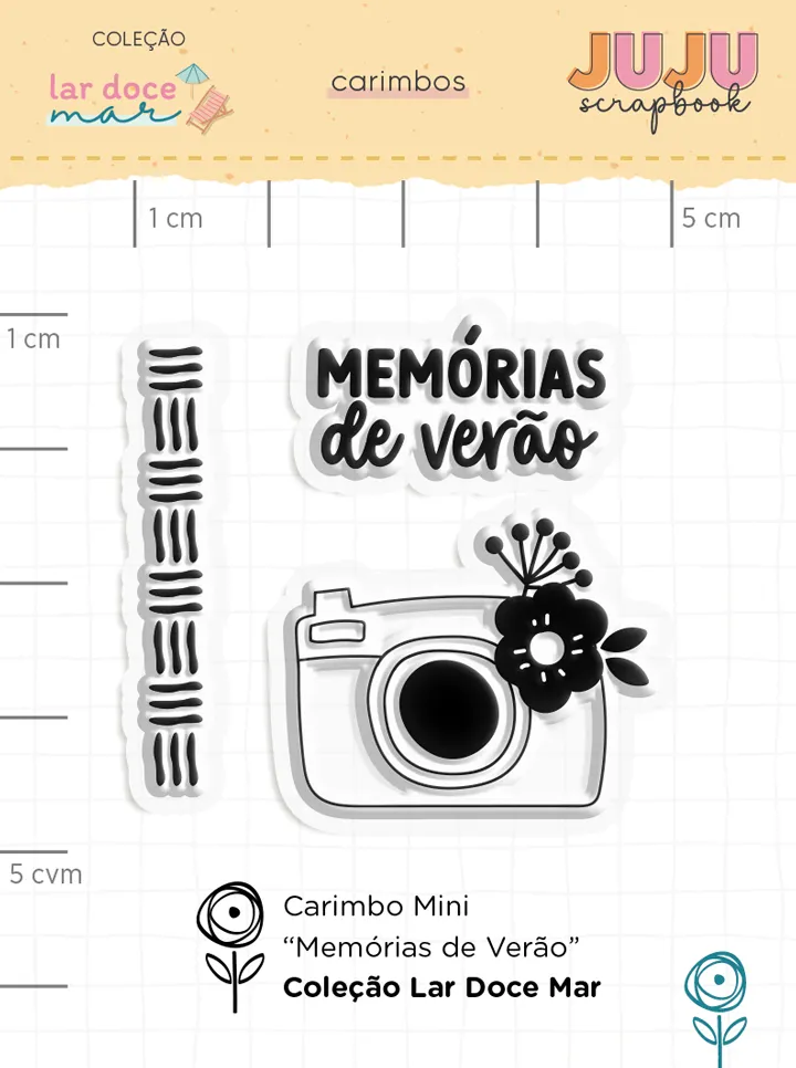 Carimbo Mini Memórias de Verão - Coleção Lar Doce Mar - JujuScrapbook