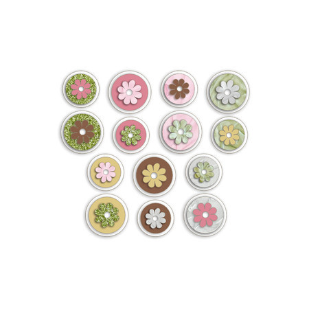 Acrílico Dots Margaridas - Coleção Jardim de Papel - CS